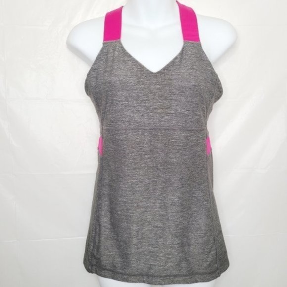 Lululemon Cross Back Tank with Pink Straps - Picture 3 of 4